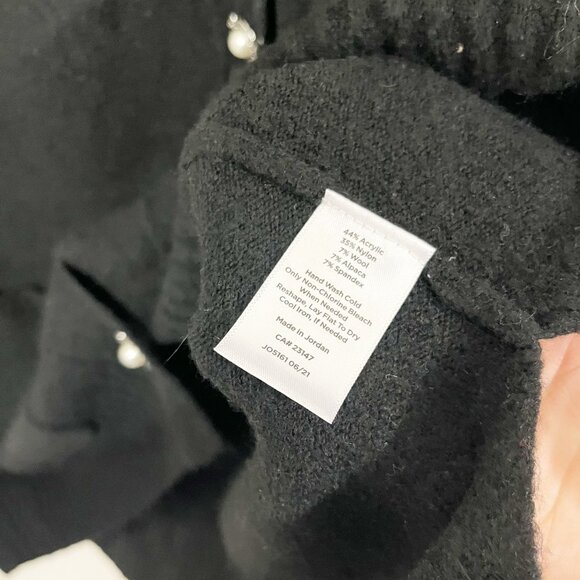 Talbots Black Pearl Button Cardigan Sweater Wool Alpaca Cozy - Size Small - Picture 5 of 7